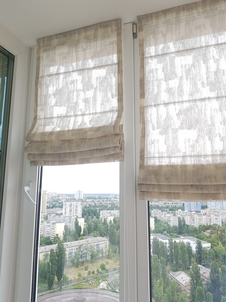 римские шторы из тюля